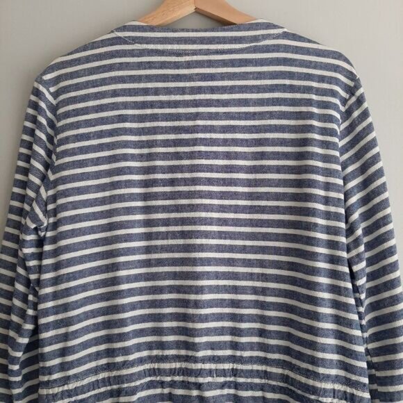 JOE FRESH Button Down Light Shirt Jacket Utility Roll-Up Sleeves Stripes Sz M - Picture 9 of 16